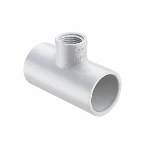 1.5"sx1.5"sx .75"fpt Sch40 Pvc Reducing Tee White