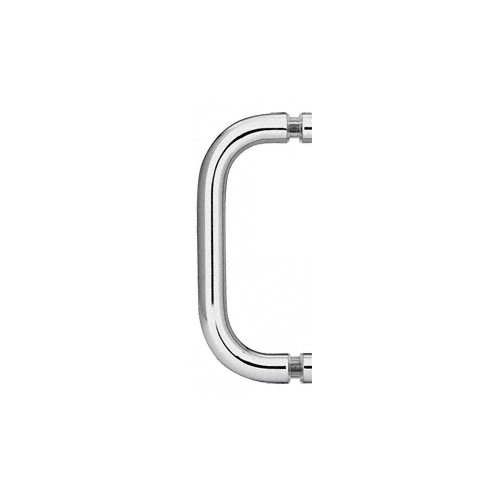 Polished Chrome 8" Single-Sided Solid 3/4" Diameter Pull Handle Without Metal Washers