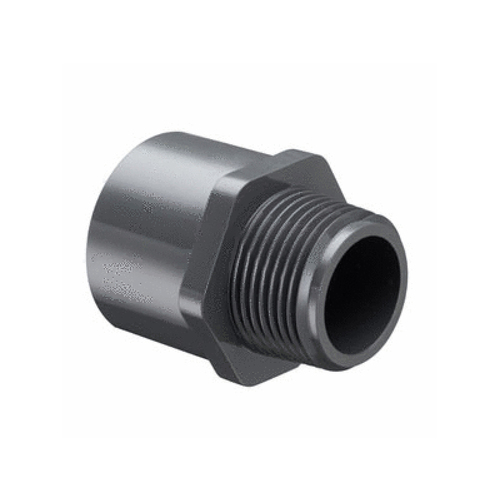 2" Sch80 Pvc Male Adapter Mipt X Socket Gray