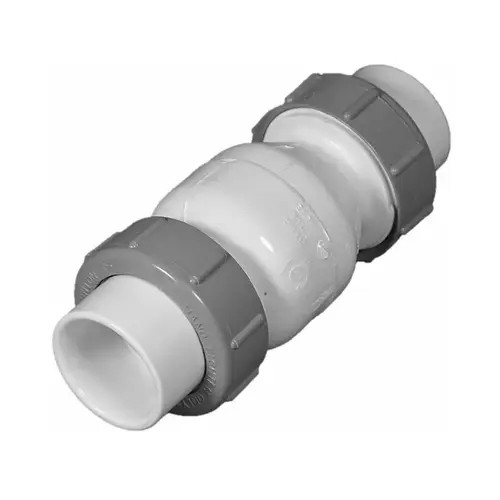 F/C 1 1/2in WHITE SPRING CHECK VALVE W/UNIONS