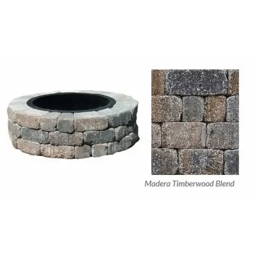 Romanstone Hardscapes P5920088FPR Timberwood Blend Madera Fire Pit Kit Round