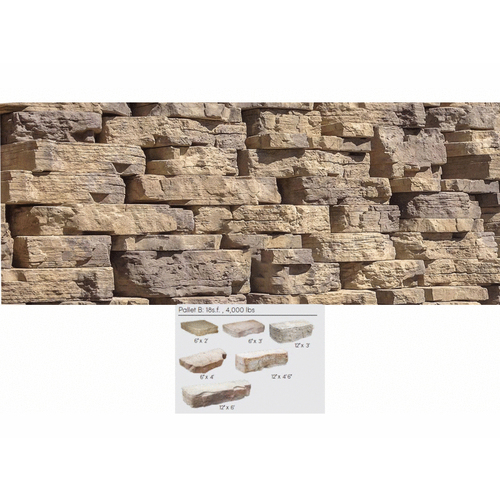 Midwest Block & Brick 310701B Rosetta Stone B Pallet Ozark Blend