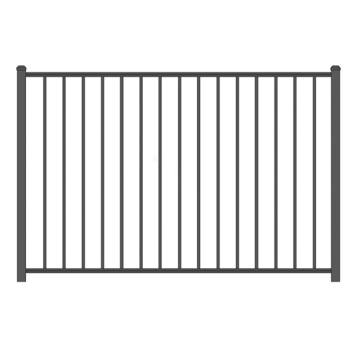 2" X 6.5' X .09" Satin Black 3220 Regis Aluminum Fence Flush Bottom End Post