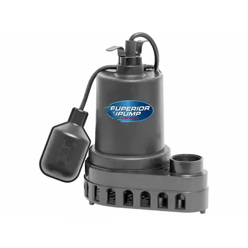 SUPERIOR PUMP 92570-25 .5hp Plastic Sump Pump W/ 25' Float & Cord
