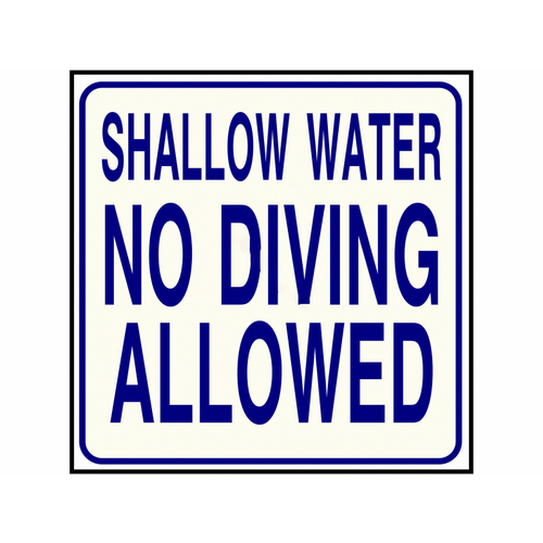 24"x24" Sign No Diving Sc Approved Blue/White