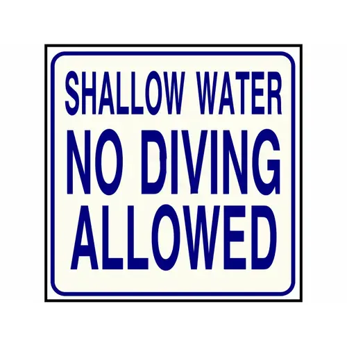 PoolStyle PS237 24"x24" Sign No Diving Sc Approved Blue/White