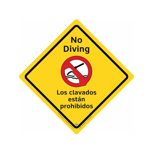 CLARION SAFETY SYSTEMS LLC WSS2103-02A-ESM 23" English/spanish Indoor No Diving Sign