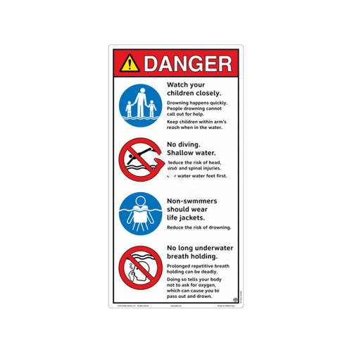 CLARION SAFETY SYSTEMS LLC WSS3407-25B-E Outdoor Danger Warning Sign With 4 Symbols