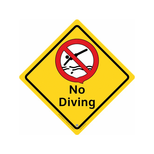 CLARION SAFETY SYSTEMS LLC WSS2103-01A-E 15 1/2" Indoor No Diving Sign