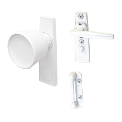 CRL K5121 White Screen and Storm Door Tulip Knob Latch with 1-3/4" Screw Holes