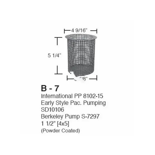 International Pp 8102-15 Powder Coated Skimmer Basket