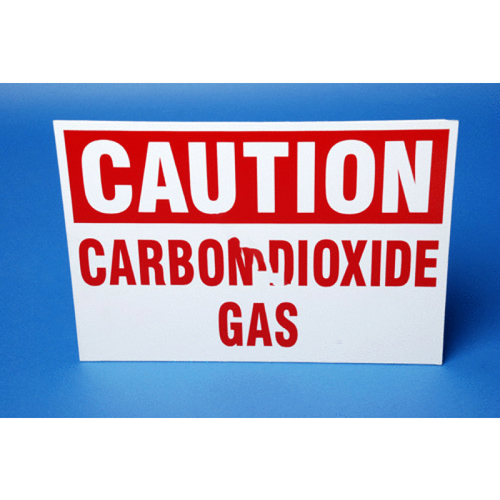 AQUATIC TECHNOLOGY INC 10186WS1410E Blue Caution Carbion Dioxide Sign