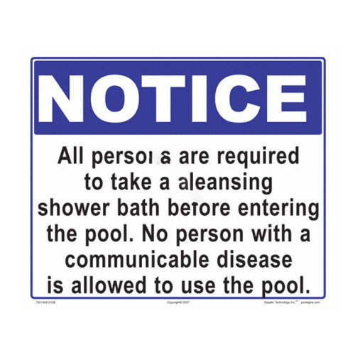 AQUATIC TECHNOLOGY INC 7501WS1210E 10" X 12" Red 'keep Off Pool Lift' Sign