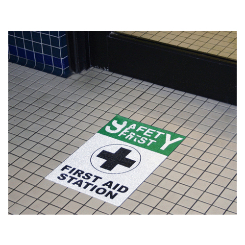 FLOOR SIGNAGE LLC 3231207CG First Aid Station Deck Sign