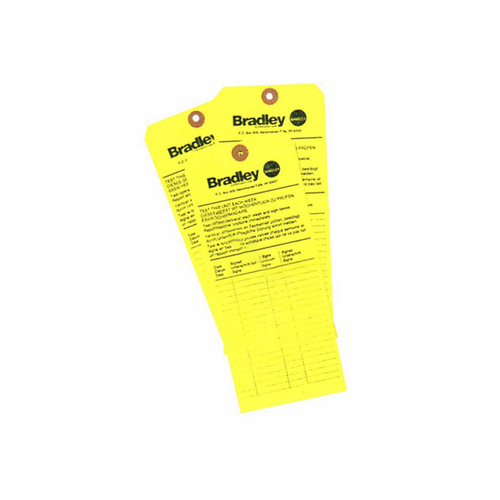 BRADLEY CORPORATION 204-421 Eyewash Inspection Tags Each Yellow