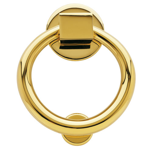 Baldwin 0195003 Ring Knocker, Lifetime PVD Polished Brass