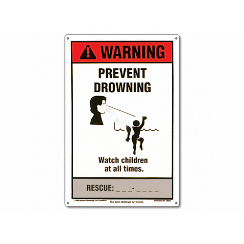 12" X 18" Commercial Nspf Prevent Drowning Sign