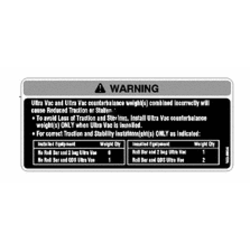 Exmark 103-6604 Exmark Weight Decal