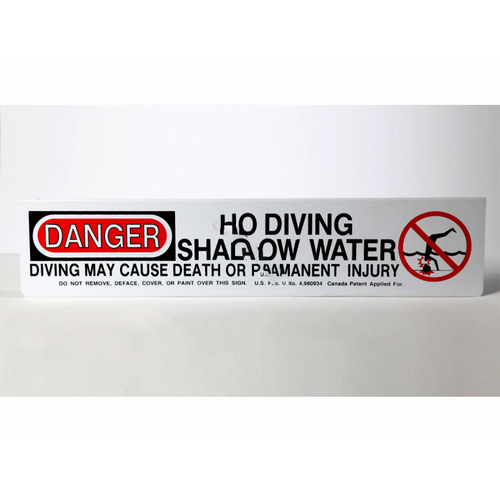 Quaker Plastics QP-3162 3.5" X 16.75" Sign Holder With "no Diving" Signage Sign Holder