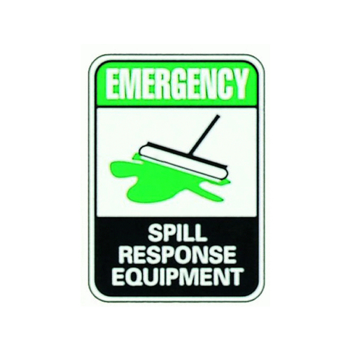 NATIONAL MARKER COMPANY EGA1R Emergency Spill Response Sign Green