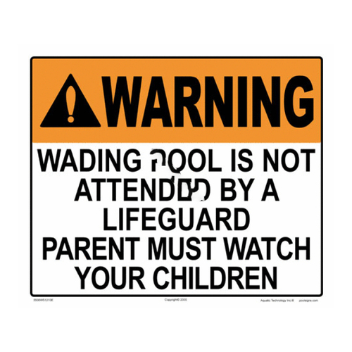 LINCOLN AQUATICS INC. 45-009 Caution Sign