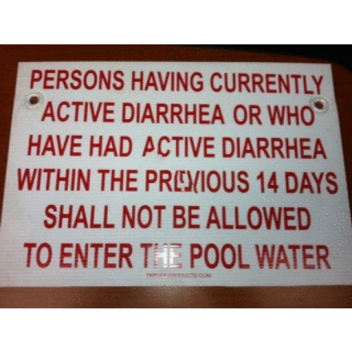 T&K Pool Products TKDS Red/ White Diarrhea Sign