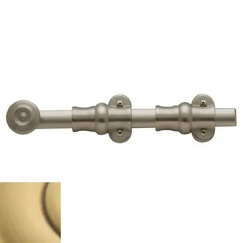 8" Ornamental Surface Bolt Satin Brass with Brown Finish