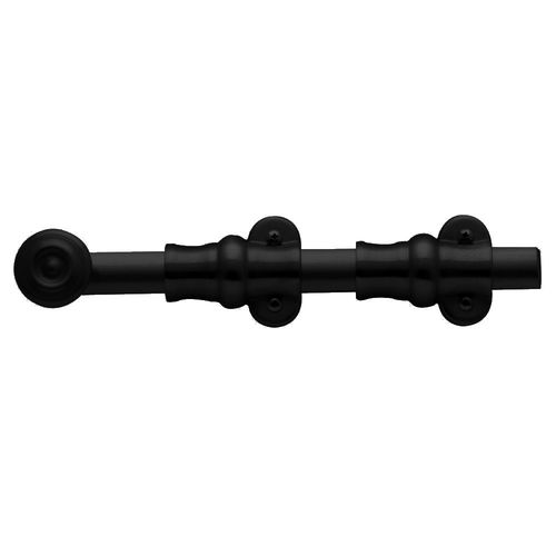 8" Ornamental Surface Bolt Flat Satin Black Finish