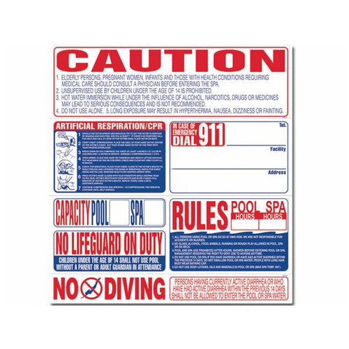 OREQ CORPORATION SI9000CA 8 In 1 California Commercial Safety Sign