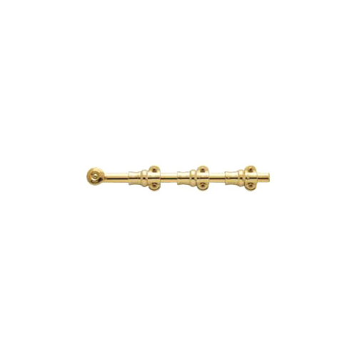 Ornamental Heavy Duty Surface Bolt, Polished Brass