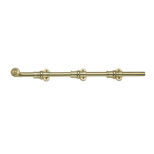 18" Ornamental Surface Bolt Lifetime Brass Finish