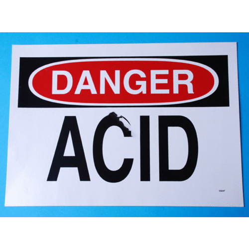 NATIONAL MARKER COMPANY D5RB Osha Danger Acid Sign