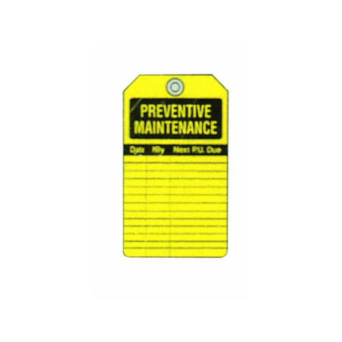 SETON IDENTIFICATION PRODUCTS 55757 5.25" X 2.63" Preventative Maintenance Record Tag 25 Per Pack