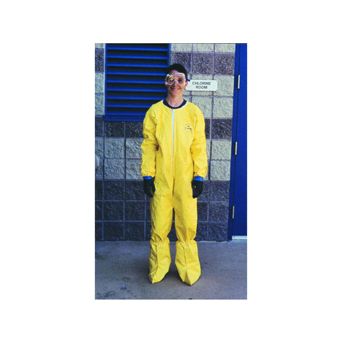 AIRGAS SAFETY INC QC125BYLLG00 Large Yellow Tychem 2000 10 Mil Disposable Chemical Protective Coveralls