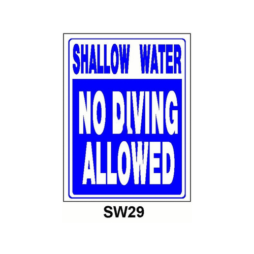 Nassco SW-29 18" X 24" Vertical Shallow Water No Diving Sign