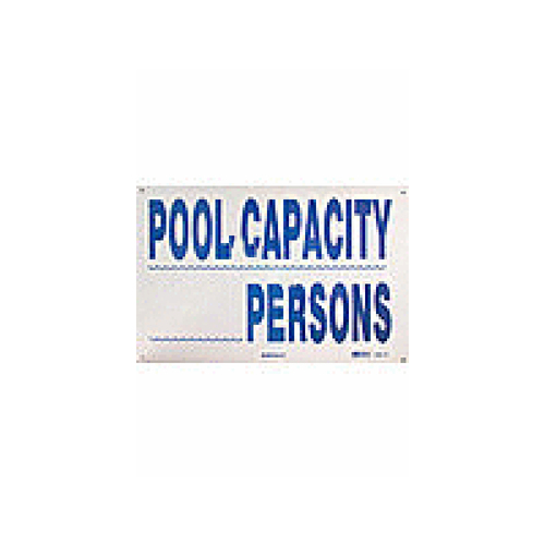 Nassco SW-15 12" X 18" Horizontal Pool Capacity Sign