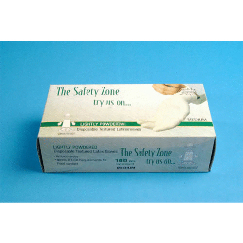 AIRGAS SAFETY INC RAD64057882 Large Natural 4.5ml Powdered Latex Disposable Gloves 100 Gloves Per Box