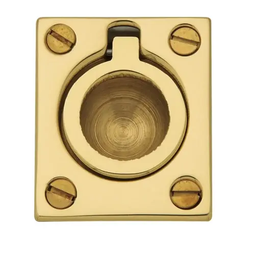 Flush Ring Pull Unlacquered Brass Finish