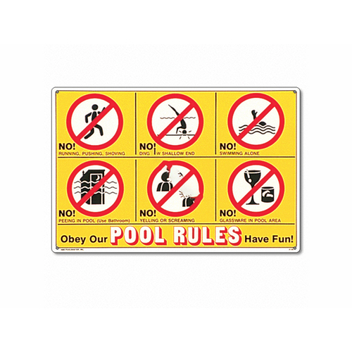 Poolmaster 41357 24"x18" Obey Our Pool Rules Sign