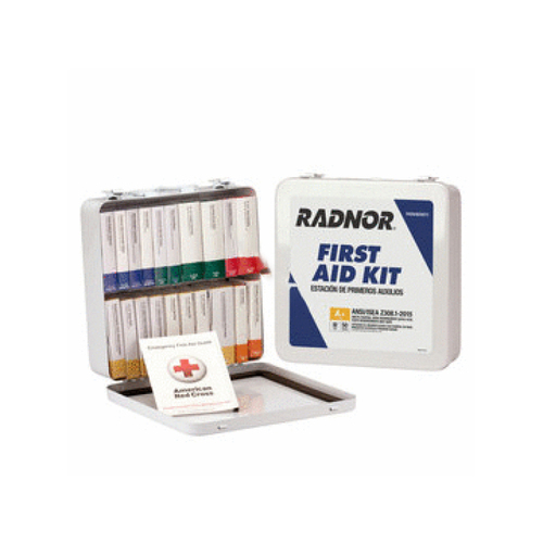 AIRGAS SAFETY INC RAD64058072 White Metal Portable Or Wall Mounted 50 Person 24 Unit First Aid Kit