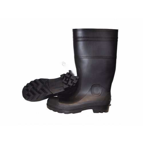 16" Black Pvc Size 11 Plain Toe Boot