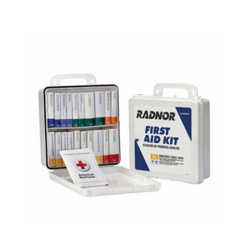 AIRGAS SAFETY INC RAD64058073 White Plastic Portable Or Wall Mounted 50 Person 24 Unit First Aid Kit