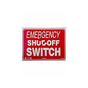Nassco SW-40 9"x12" Emergency Shut-off Switch Sign