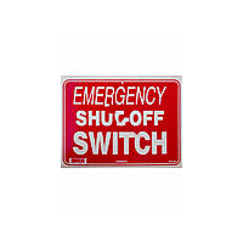 9"x12" Emergency Shut-off Switch Sign
