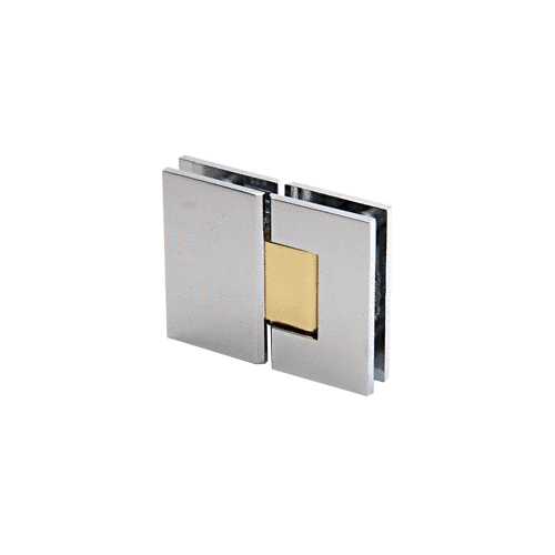 Chrome with Brass Accent Geneva 180 Series 180 Degree Glass-to-Glass Standard Hinge