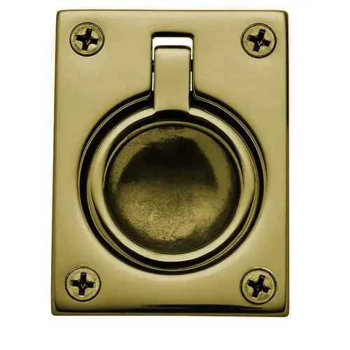 Flush Ring Pull Satin Brass with Brown Finish