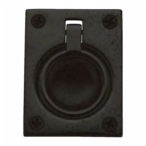 Flush Ring Pull Distressed Oil Rubbed Bronze Finish