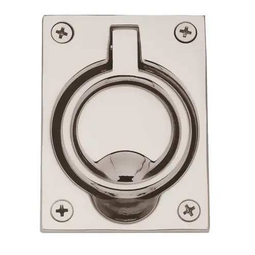 Flush Ring Pull Lifetime Bright Nickel Finish