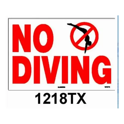 18" X 12" Horizontal No Diving Sign