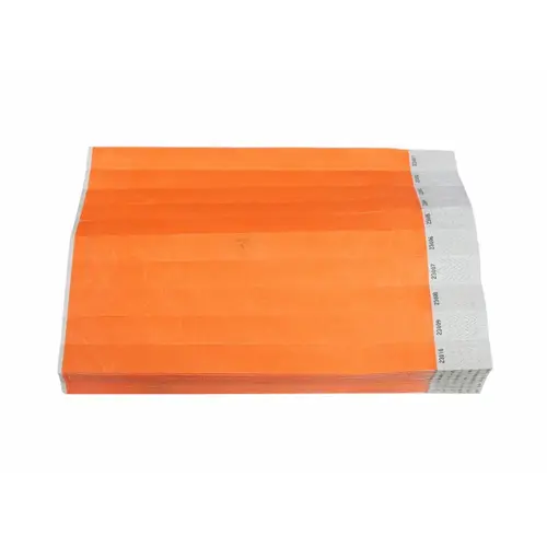 MEDTECH WRISTBANDS TYVEK 3/4" ORANGE 3/4" Tyvek Orange One-time Use Wristbands 500 Pack